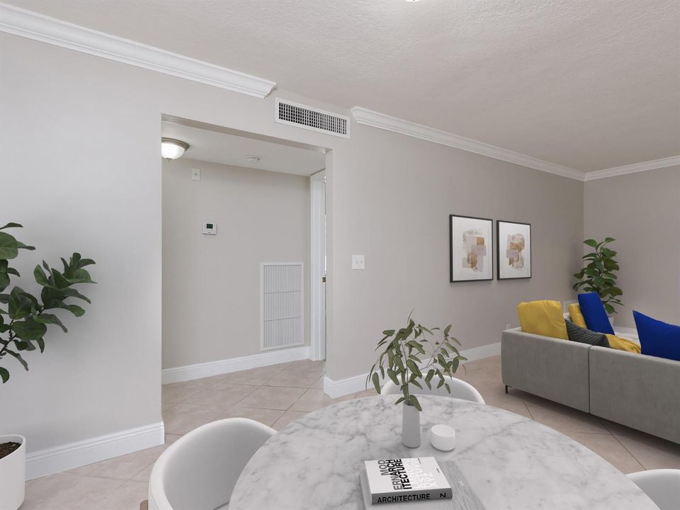 living room and entrance to bedrooms