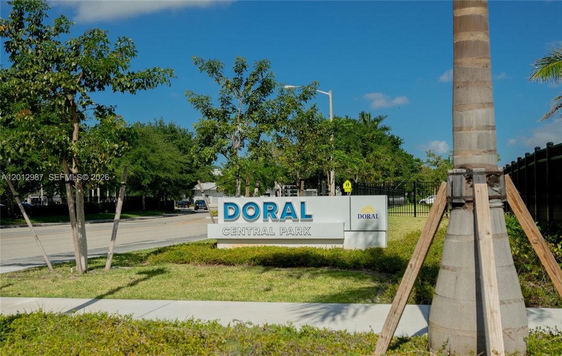 Doral Central Park across the street