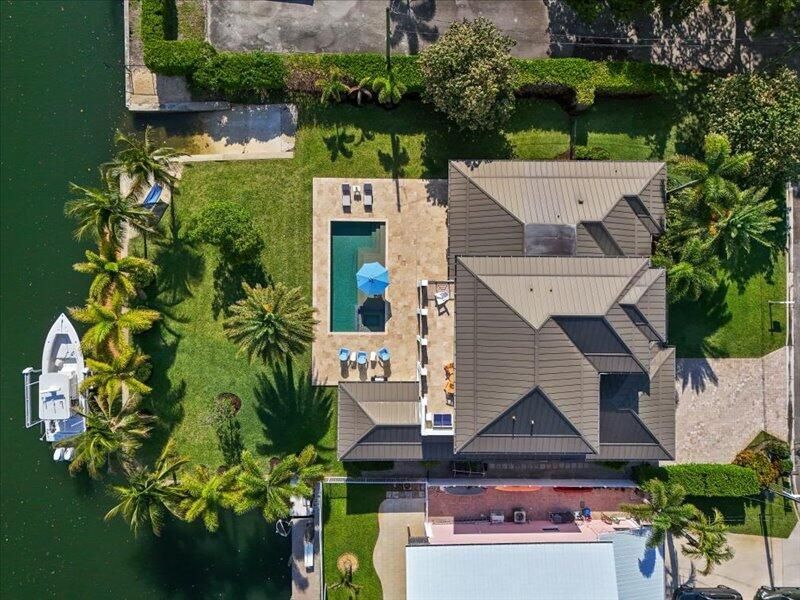 Aerial View of home and dock