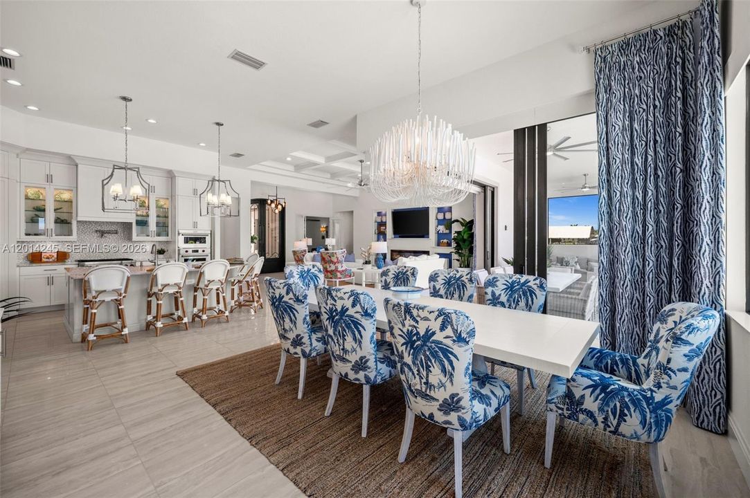Dining room is right in the middle of all the action