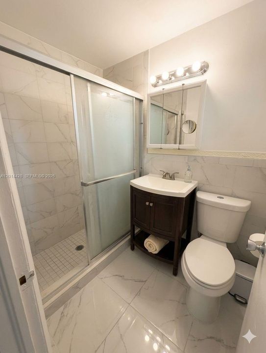 bathroom with AI lighting
