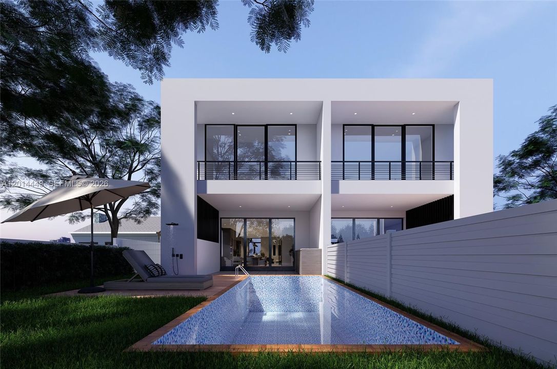 Backyard/Pool Digitally Staged.