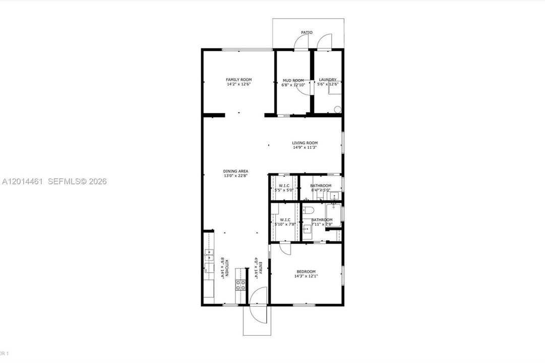 For Sale: $200,000 (1 beds, 2 baths, 999 Square Feet)