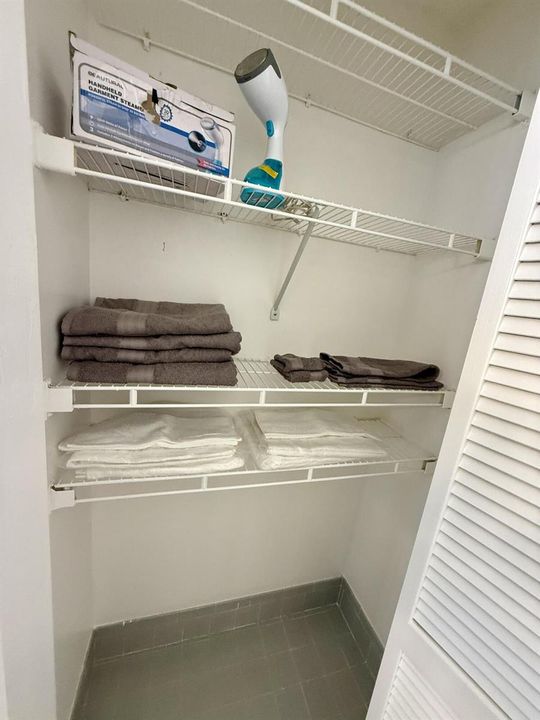 primary bathroom linen closet