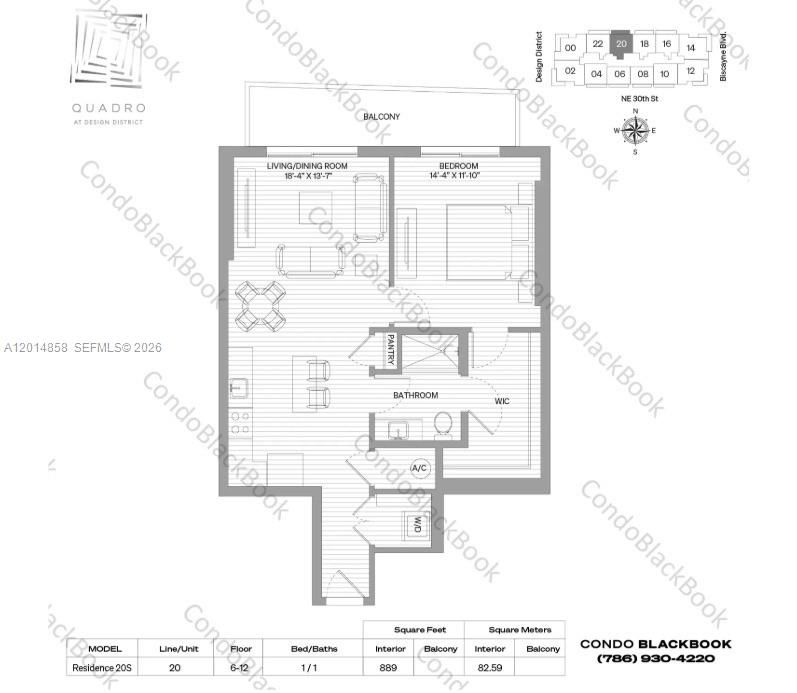 For Sale: $565,000 (1 beds, 1 baths, 801 Square Feet)