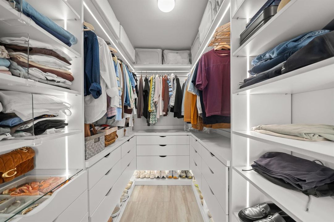 custom built-ins and integrated LED