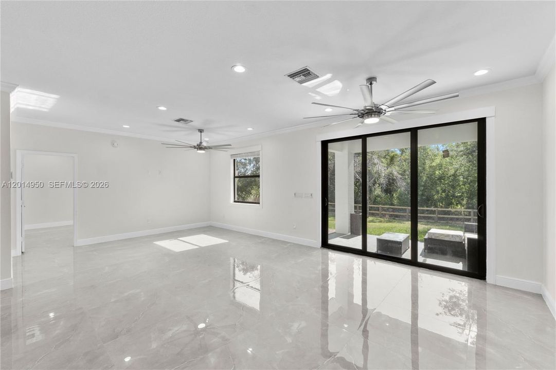 Spacious interior living area