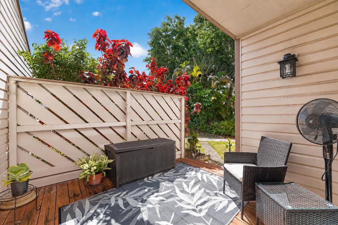 Office opens up to front patio