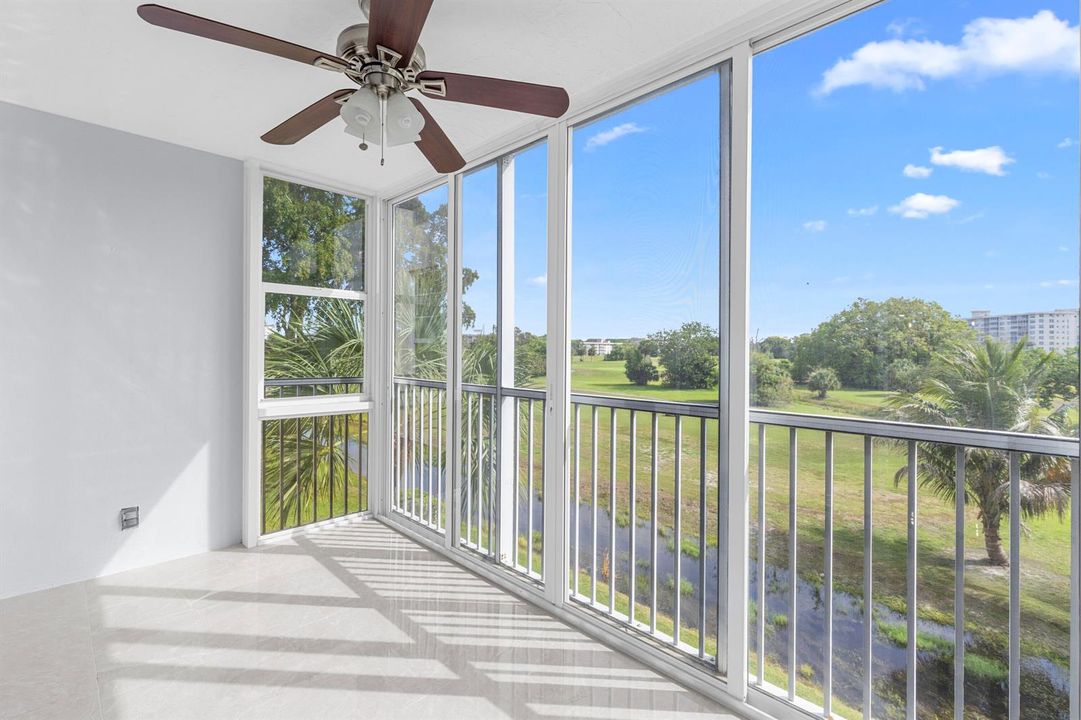 Balcony with impact sliders and window