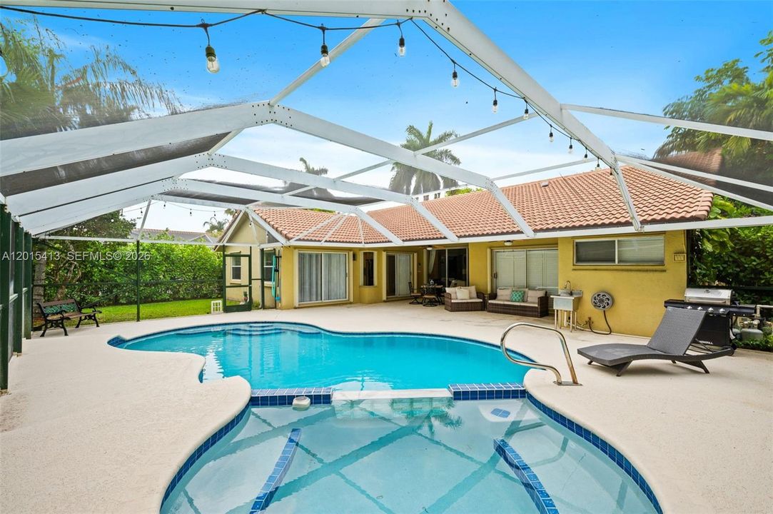 Pool and heated spa
