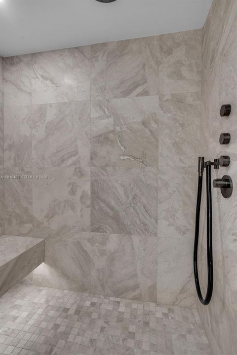 Lymphatic massage system in shower