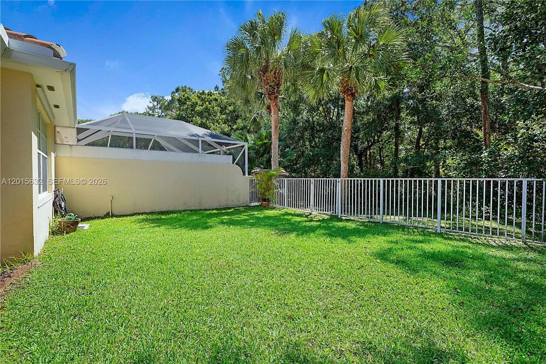 fenced yard