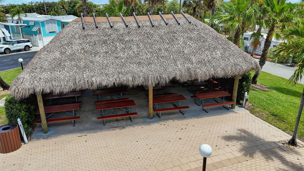 tiki hut with lots of room to gather