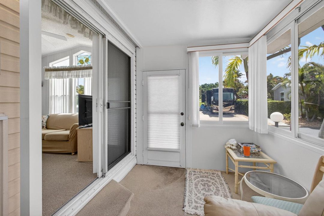 enter on enclosed porch.