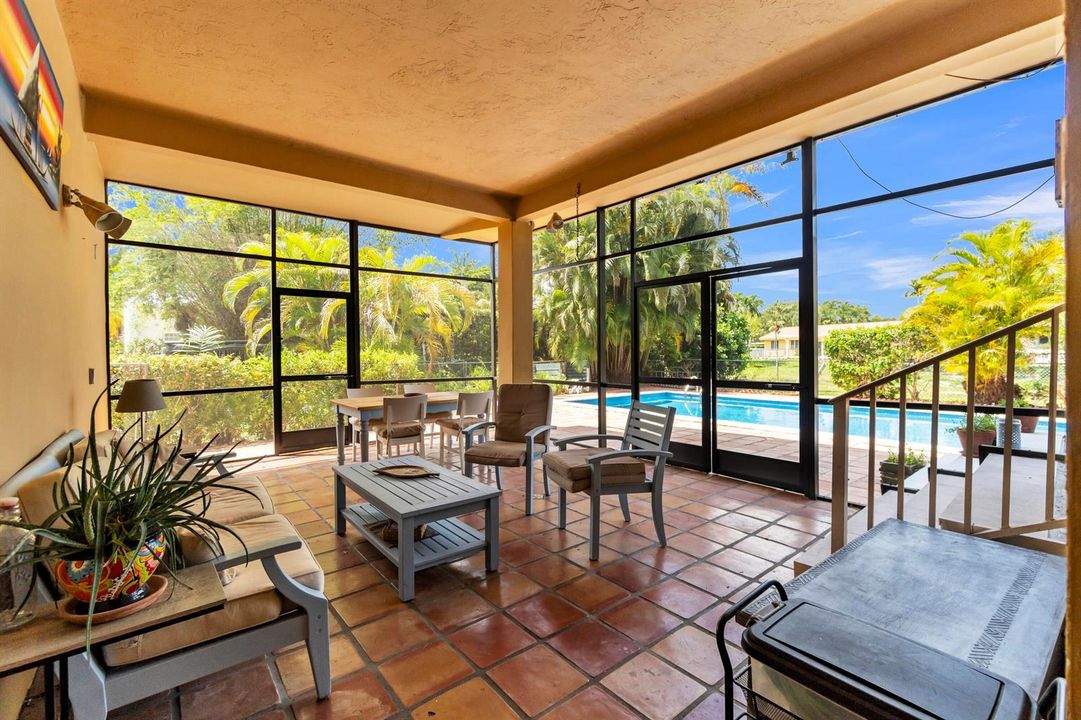 Screened and covered patio
