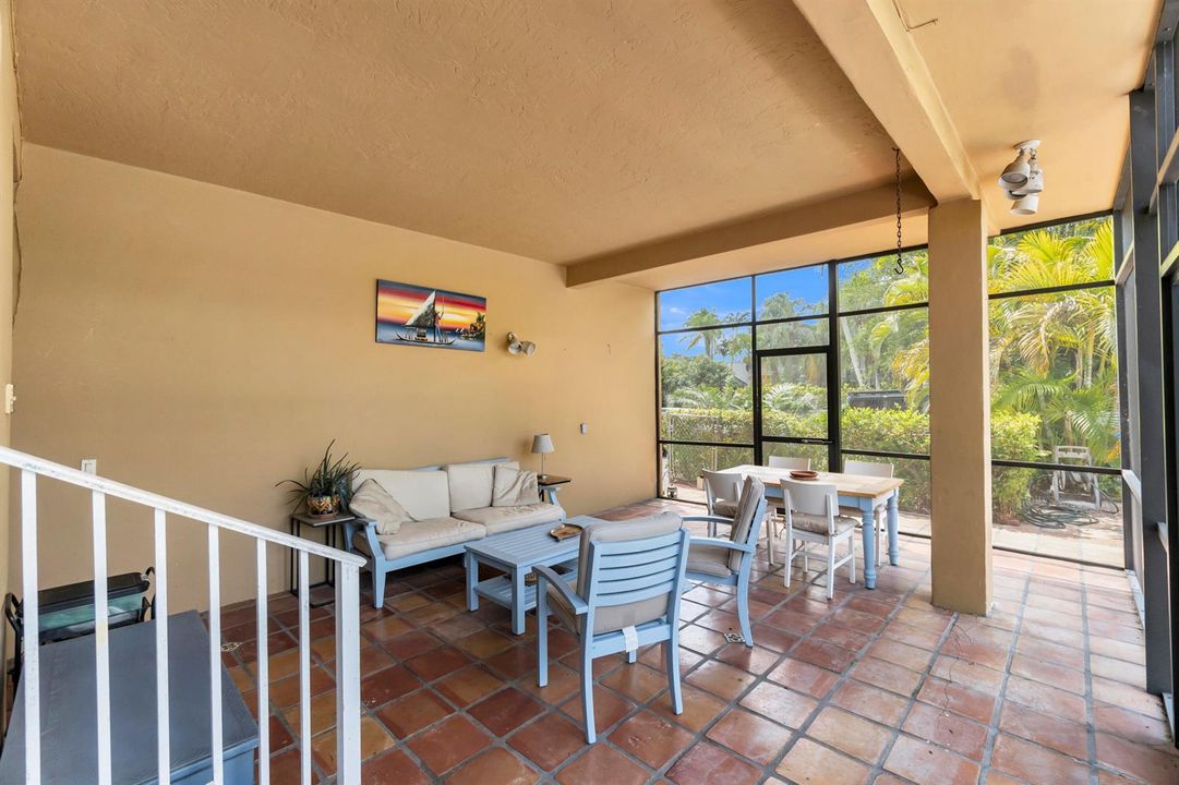 Screened and covered patio