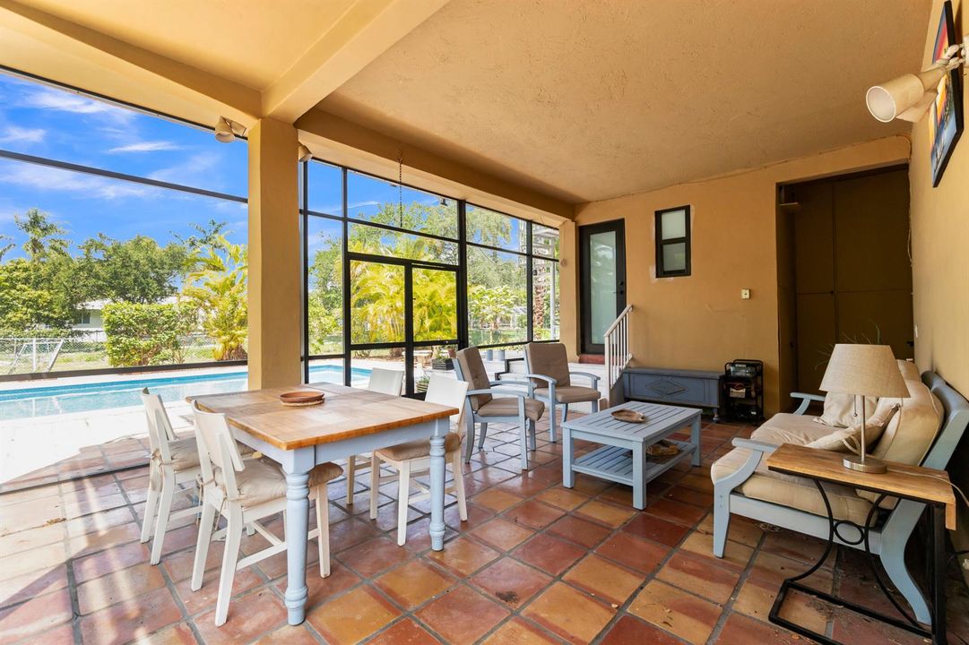 Screened and covered patio