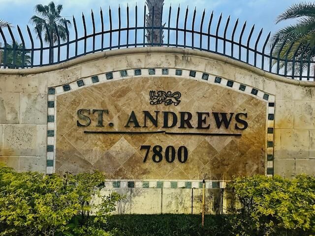 St Andew's Sign at gate
