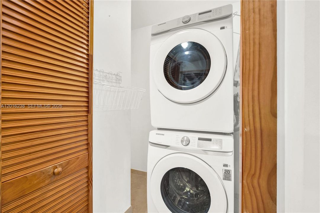 Full size washer and dryer.