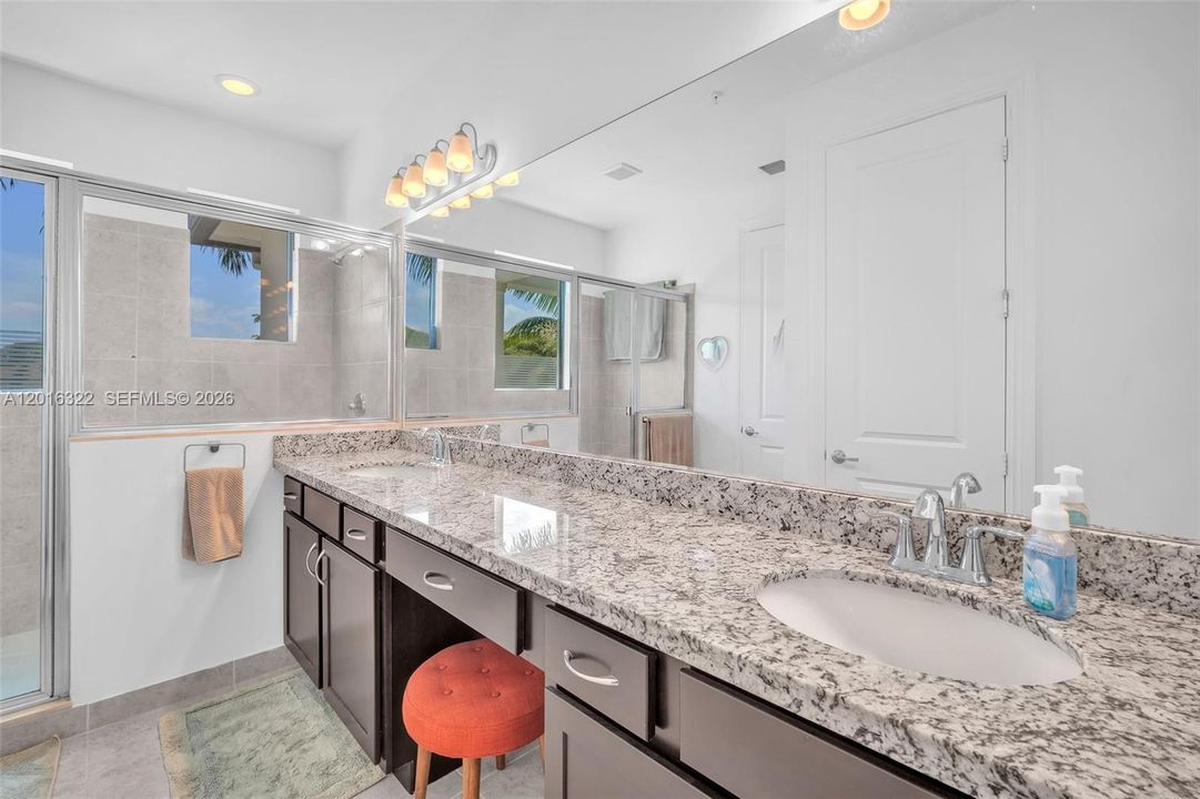 Master Bathroom with Glass Enclosed Shower
