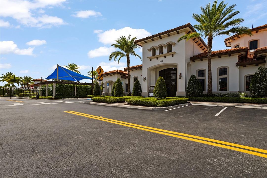 Clubhouse Entrance & Parking Lot