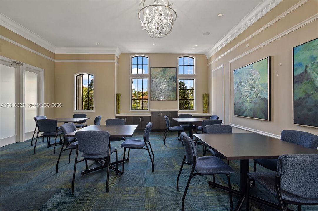 Carpeted & Decorated Community Room