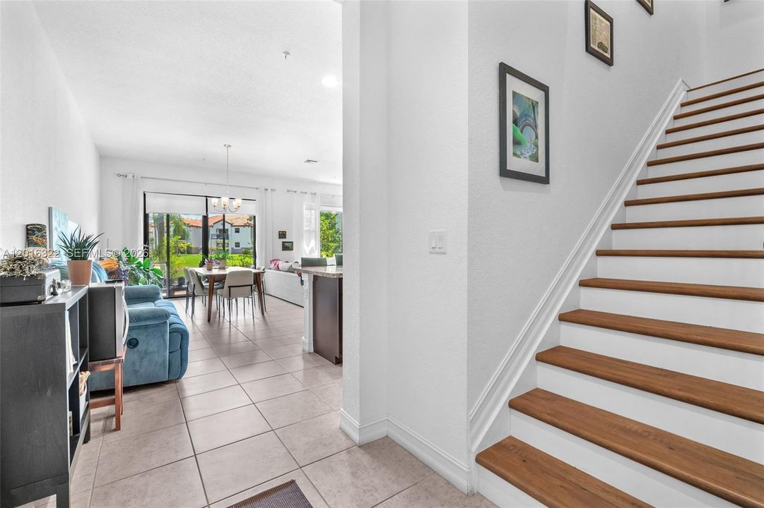 View as You Enter the Home - Notice Wooden Stairs