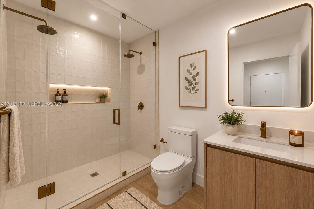 The Standard Residences Midtown Miami features a collection of refined studio, one-bedroom, one-bedroom + den, and two-bedroom pieds-á-terre. Photo is virtually Staged.