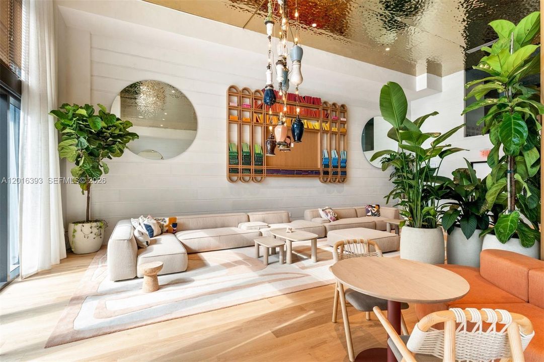Lounge | The Standard Residences Midtown Miami features a collection of refined studio, one-bedroom, one-bedroom + den, and two-bedroom pieds-á-terre.