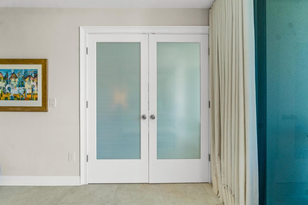 closed doors to bedroom