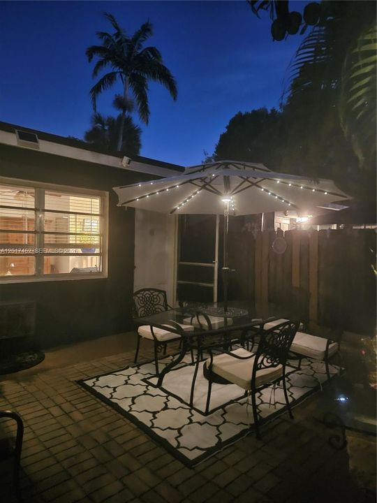 Evening view of your gated private Patio