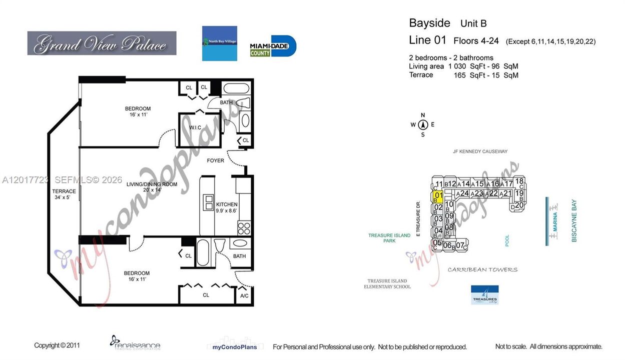 For Sale: $395,000 (2 beds, 2 baths, 1030 Square Feet)
