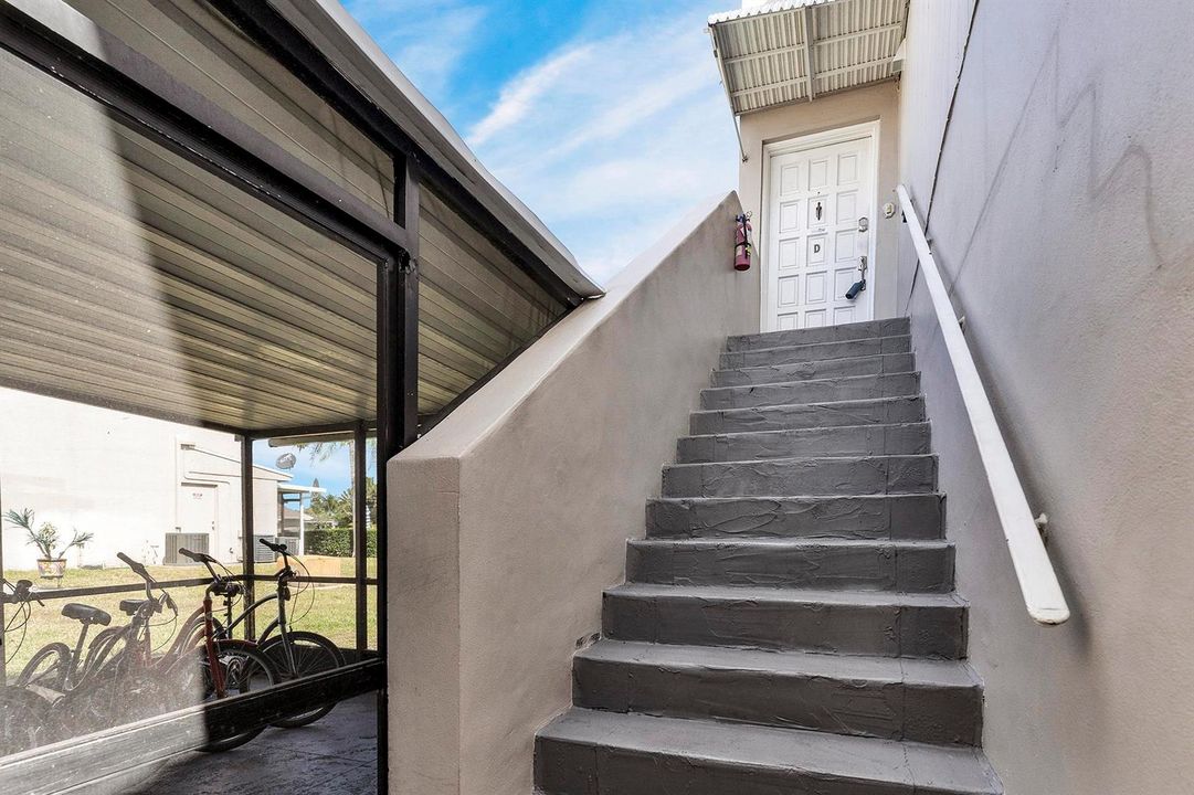 Stairs leading to the unit