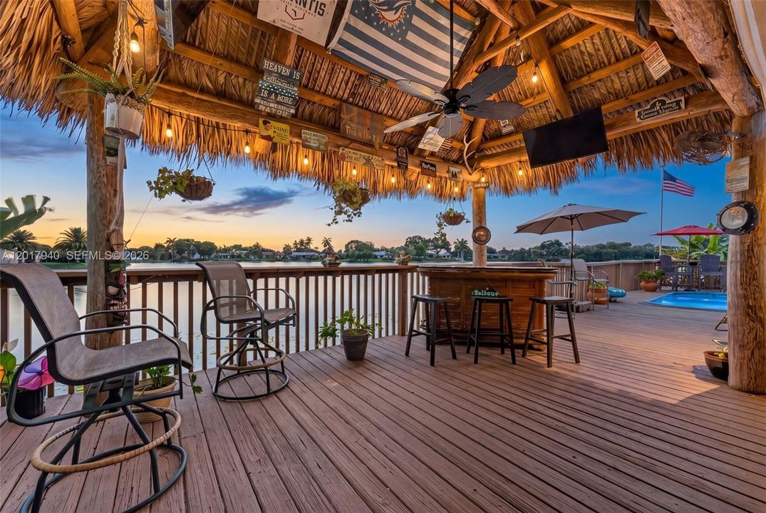 Back Deck with Tiki Hut & Pool