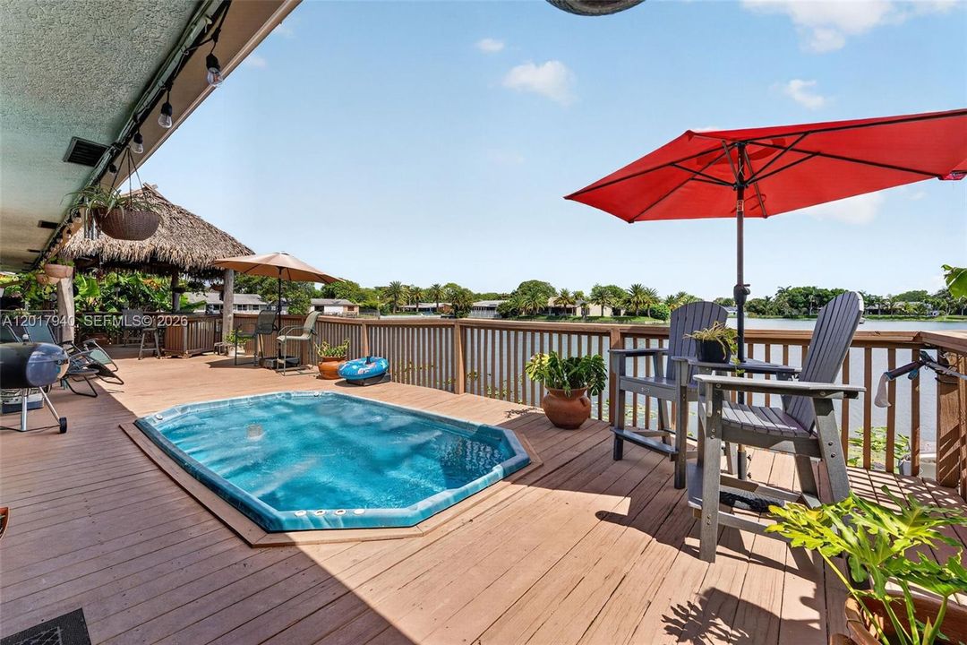 Back Deck with Tiki Hut & Pool