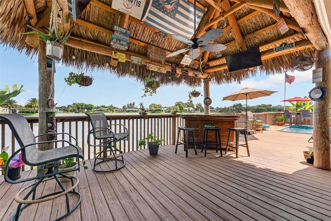 Back Deck with Tiki Hut & Pool