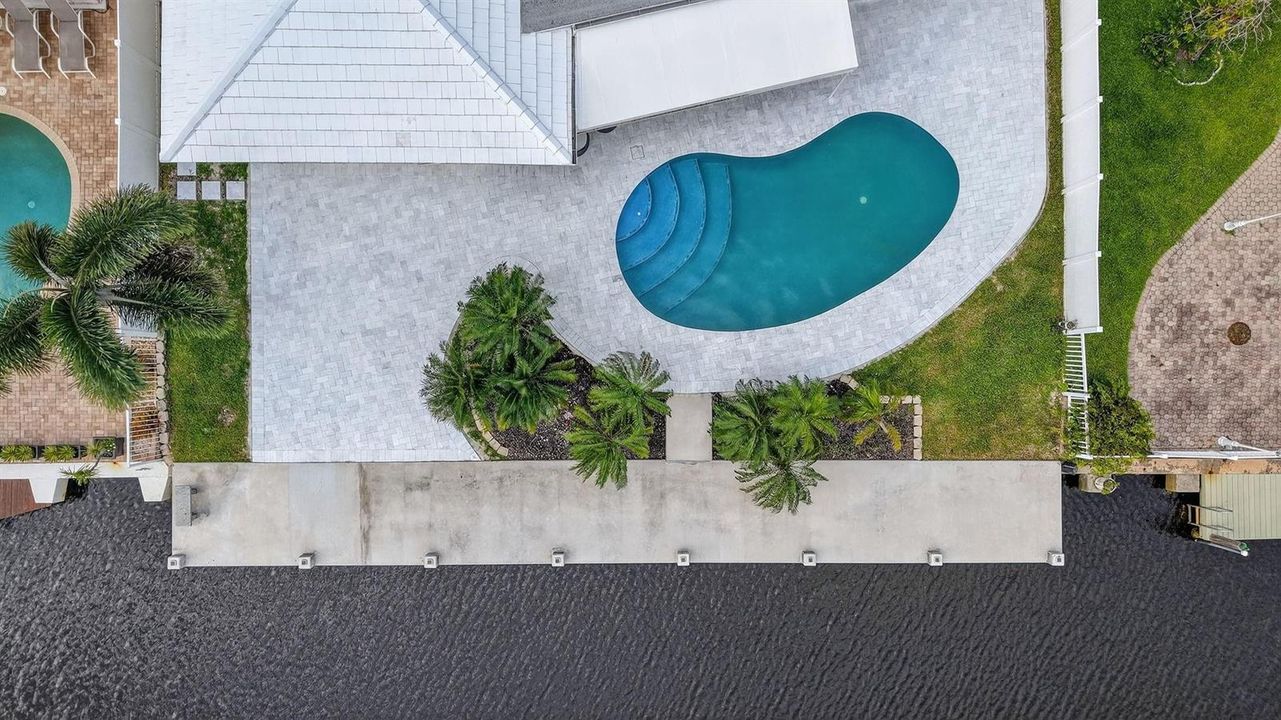 Aerial of backyard