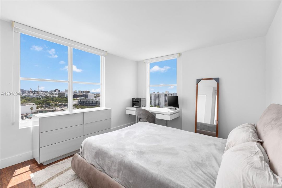 Guest Room has windows on 3 sides and balcony access