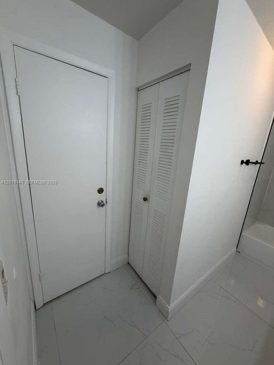 Entrance, storage closet