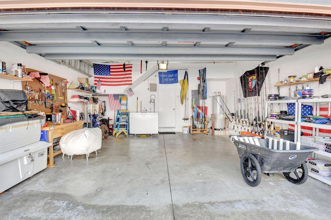 Full size 2 car garage and Tackle Room