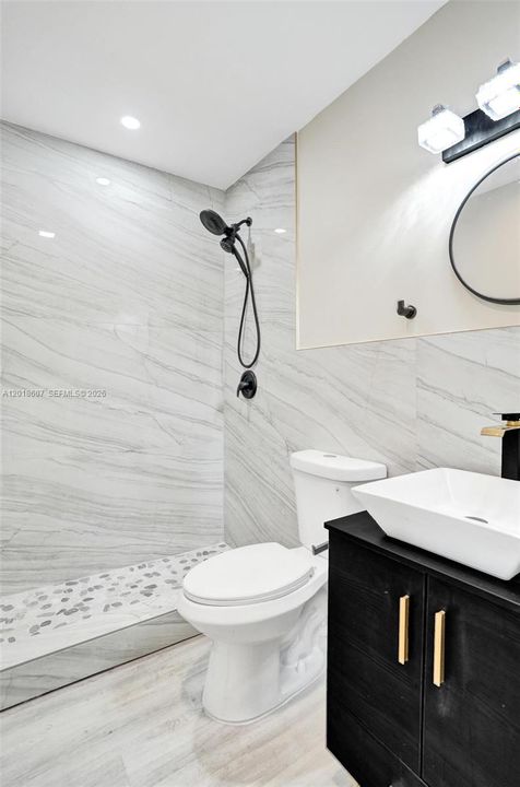 Hall bath with shower