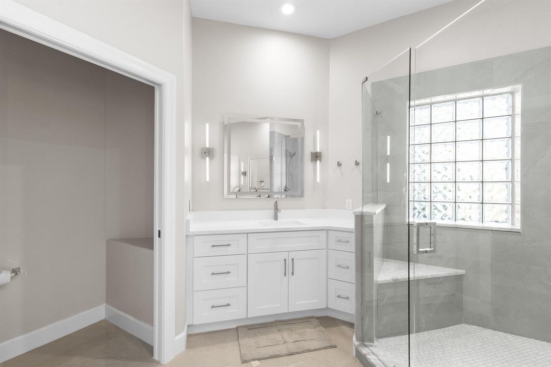 Primary Bath vanity 1 and shower