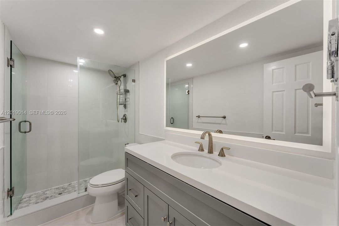 Walk-in shower, totally updated bathrooms