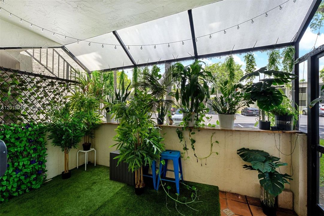 Green space patio