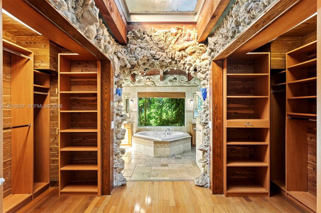Open closet and dressing room area