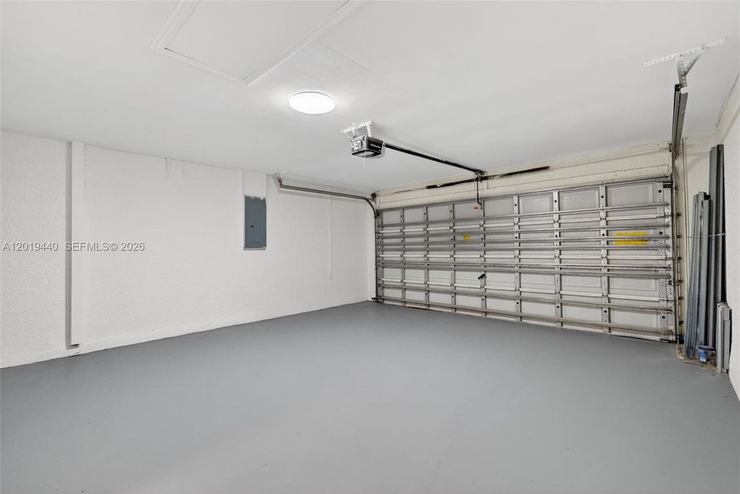 Garage w/Stored Hurricane Panels