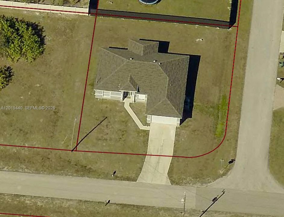 Aerial View Corner Lot & New Roof 2023