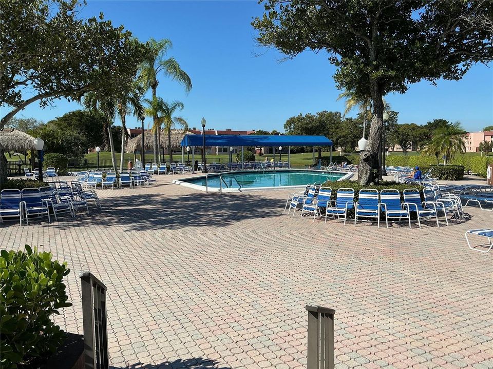 spacious outdoor community pool area