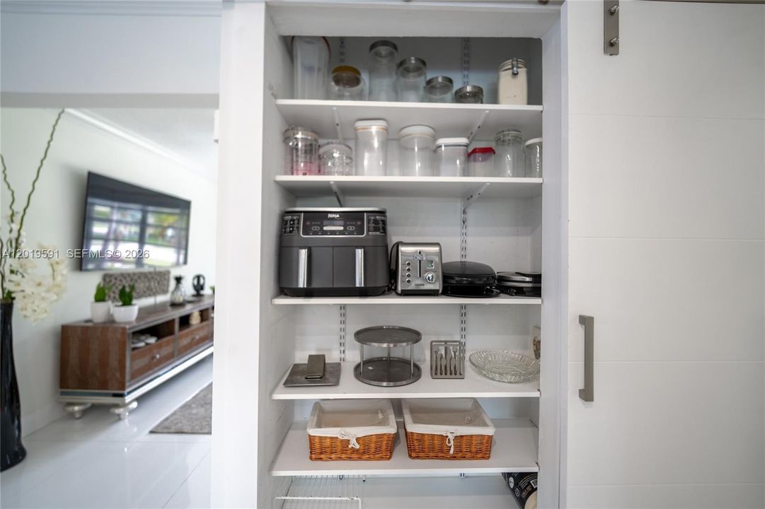 Fully stocked pantry and coffee station designed for convenience, comfort, and extended luxury stays.