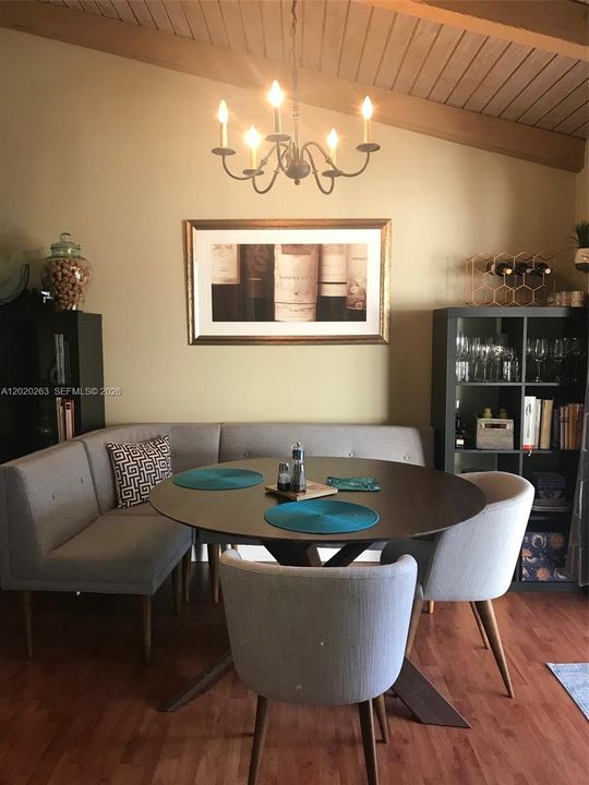 Dining room with view to pool